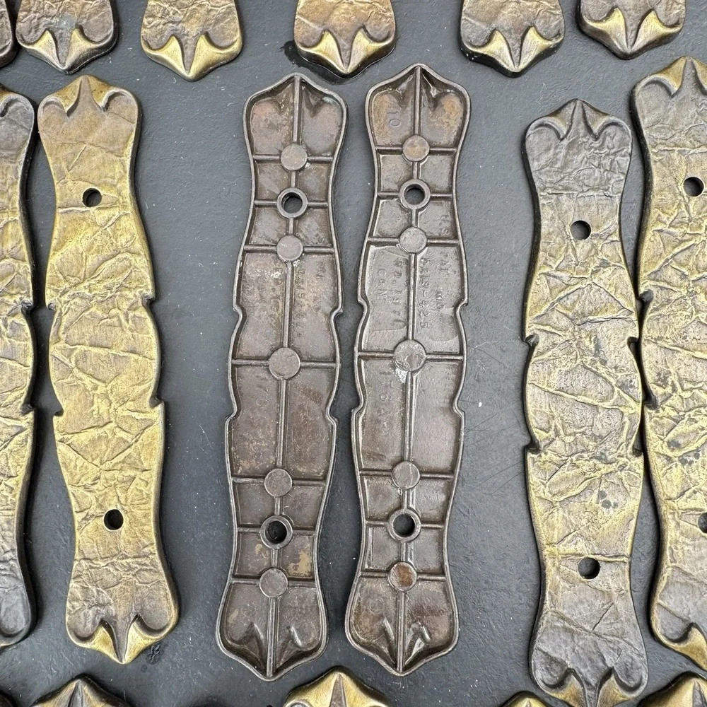 Lot of 54 VTG Amrock 176A-1 Brass Drawer Backplates 3